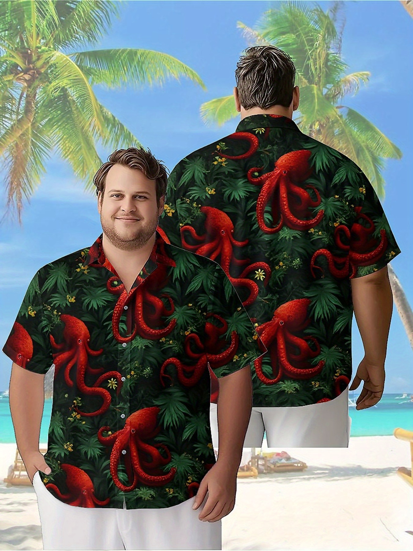 Summer Clothing Plus - Men's Plus Size Hawaiian Shirts Fantasy