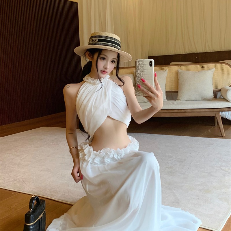 Summer Clothing Vacation - Summer 2026 Fashionable Cross-Neck Half Skirt