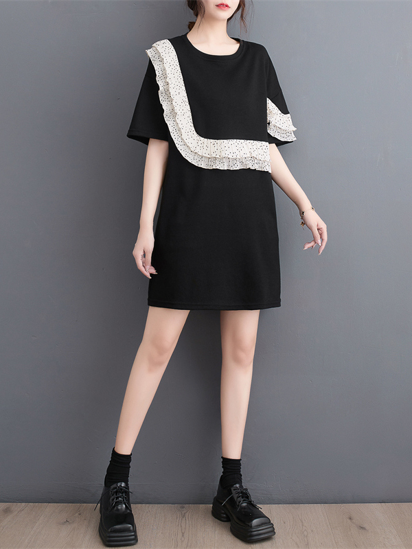 Summer Line Clothing Brand - Casual Short Sleeve A-Line Dress Loose