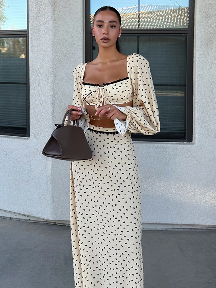 Summer Clothing Vacation - Elegant Women Floral Skirt Set Fashion