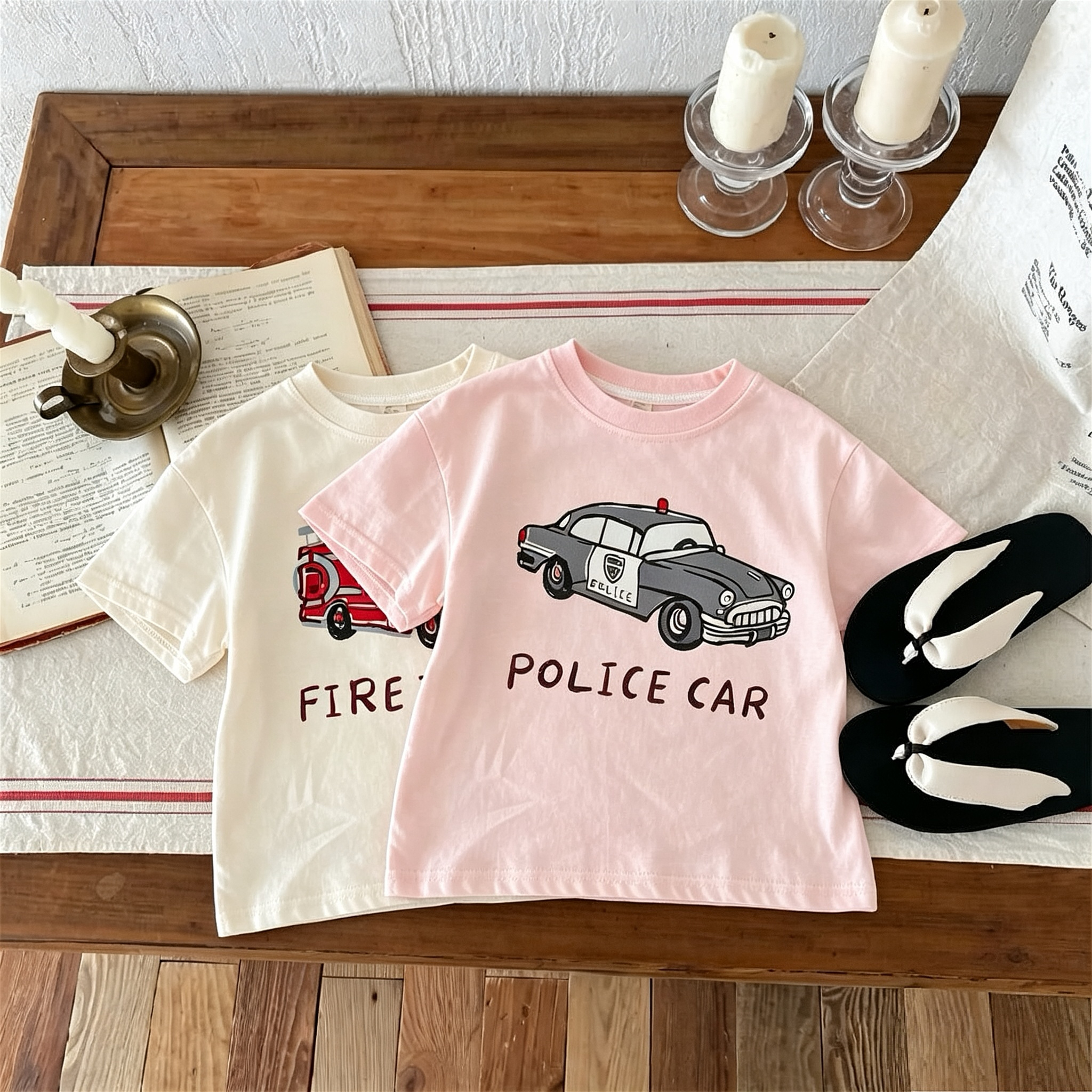 Summer Clothing Boutiques - Printed Car Boys Girls T-shirt Summer