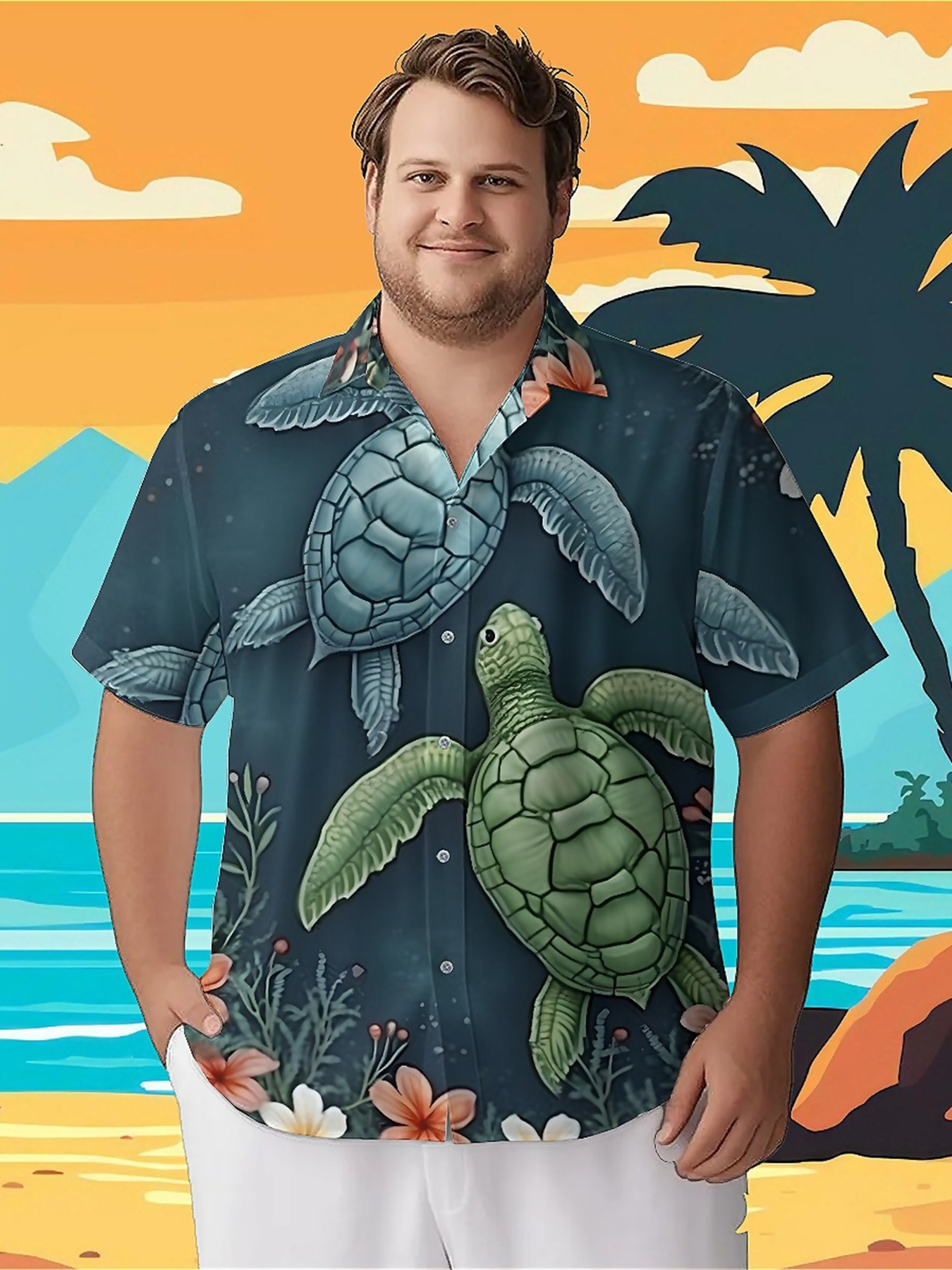 Summer Clothing Plus - Men's Plus Size Hawaiian Shirts Tropical