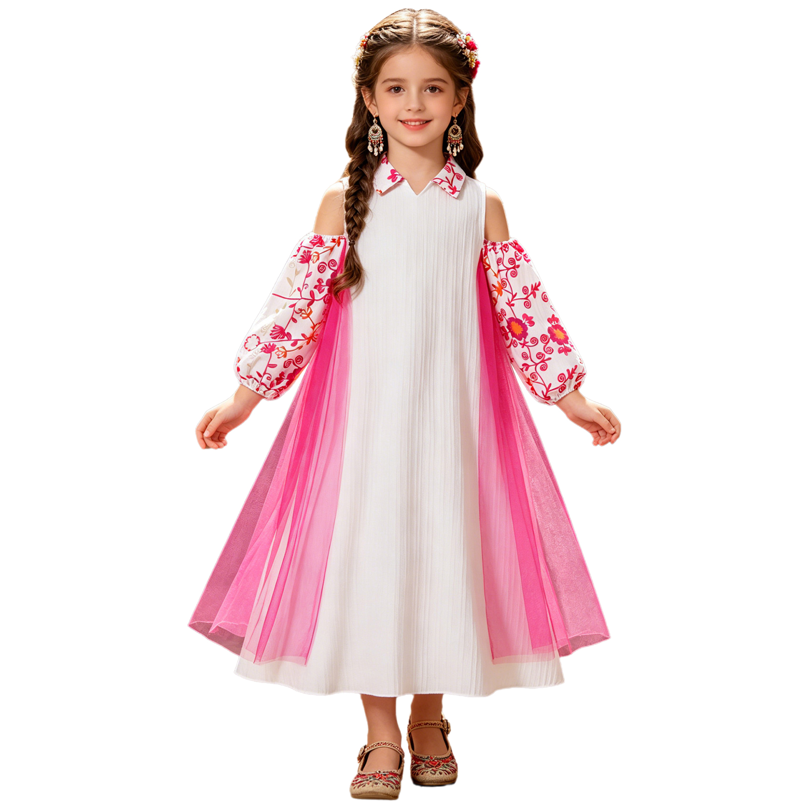 Girl Long Sleeve Mesh Patchwor - Summer Clothing For Girls ulasan dan harga