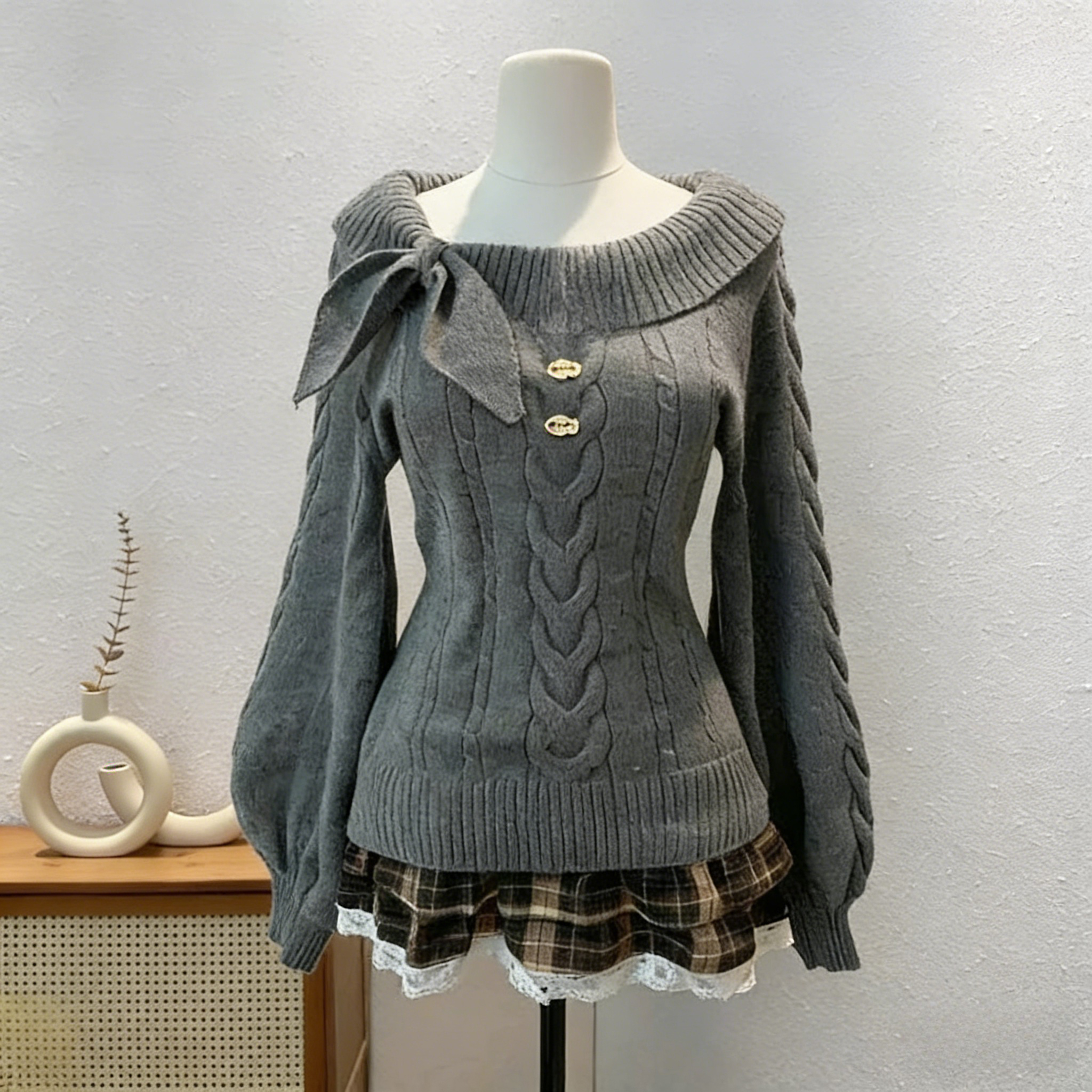 Y2K Korean Sweaters Turn-Down  - Summer Jumper Clothing ulasan dan harga