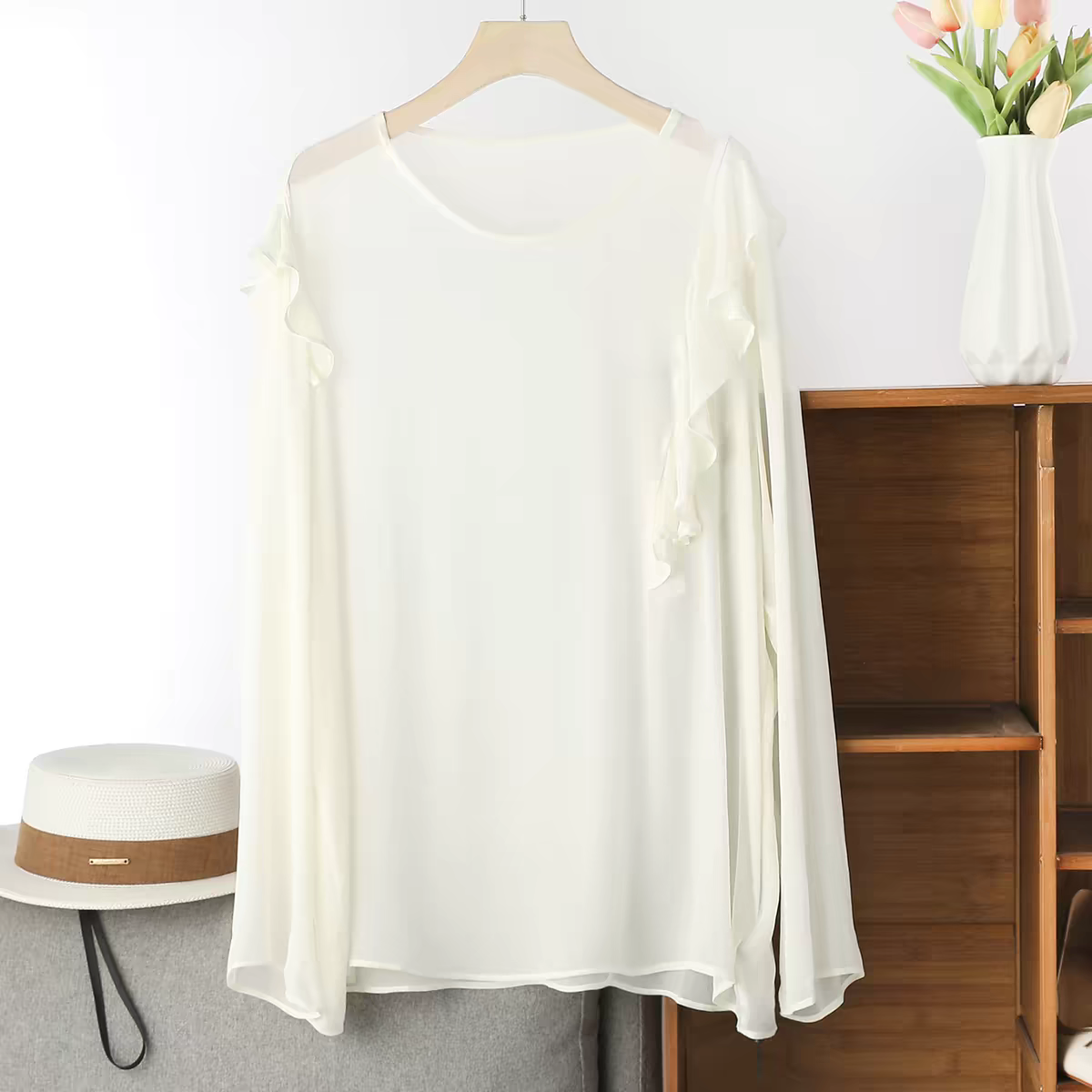 French Elegant Long Sleeve Ruf - Summer Clothing Plus ulasan dan harga