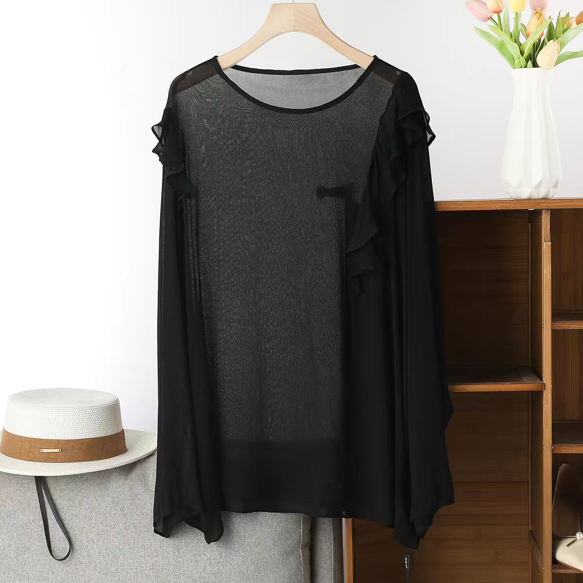 French Elegant Long Sleeve Ruf - Summer Clothing Plus ulasan dan harga