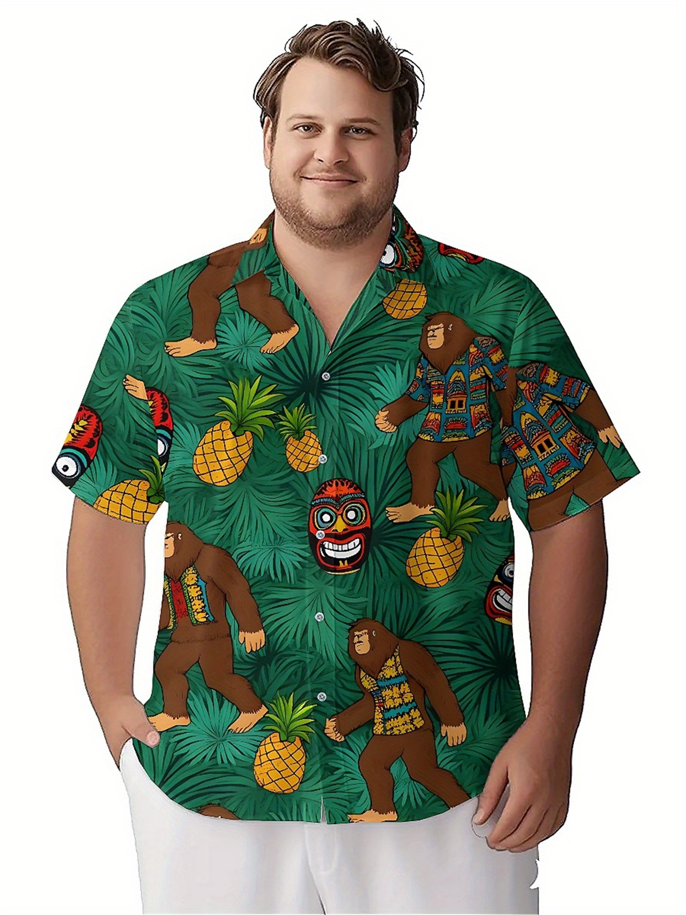 Men's Plus Size Hawaiian Shirt - Summer Clothing Plus ulasan dan harga