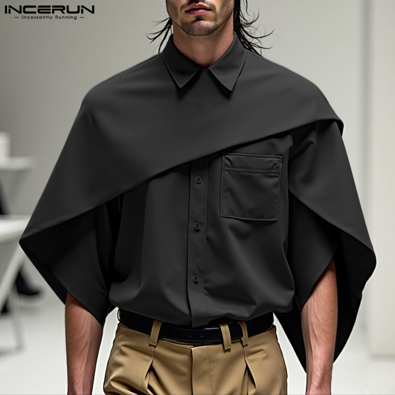 INCERUN Men Irregular Shirt So - Summer Clothing Colors 2026 ulasan dan harga