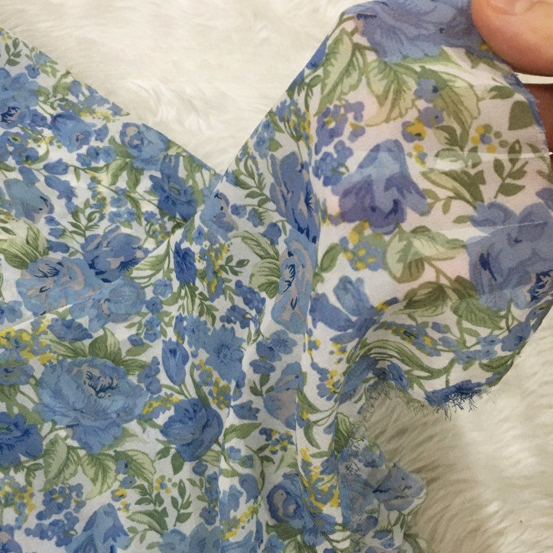 2/3m Floral Print Chiffon Fabr - Summer Clothing Material ulasan dan harga