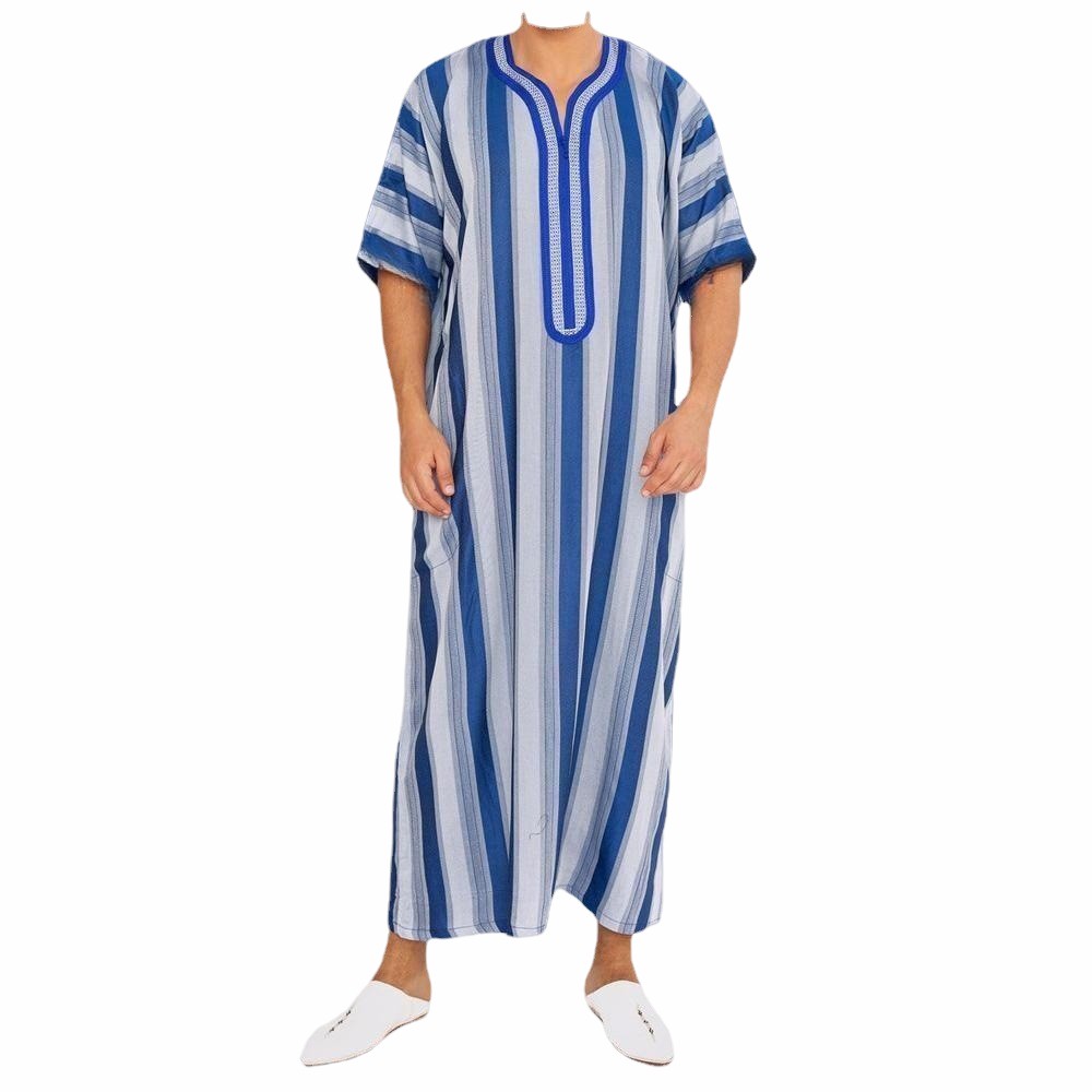 Men's Short Sleeve Long Robe L - Summer Clothing Material ulasan dan harga