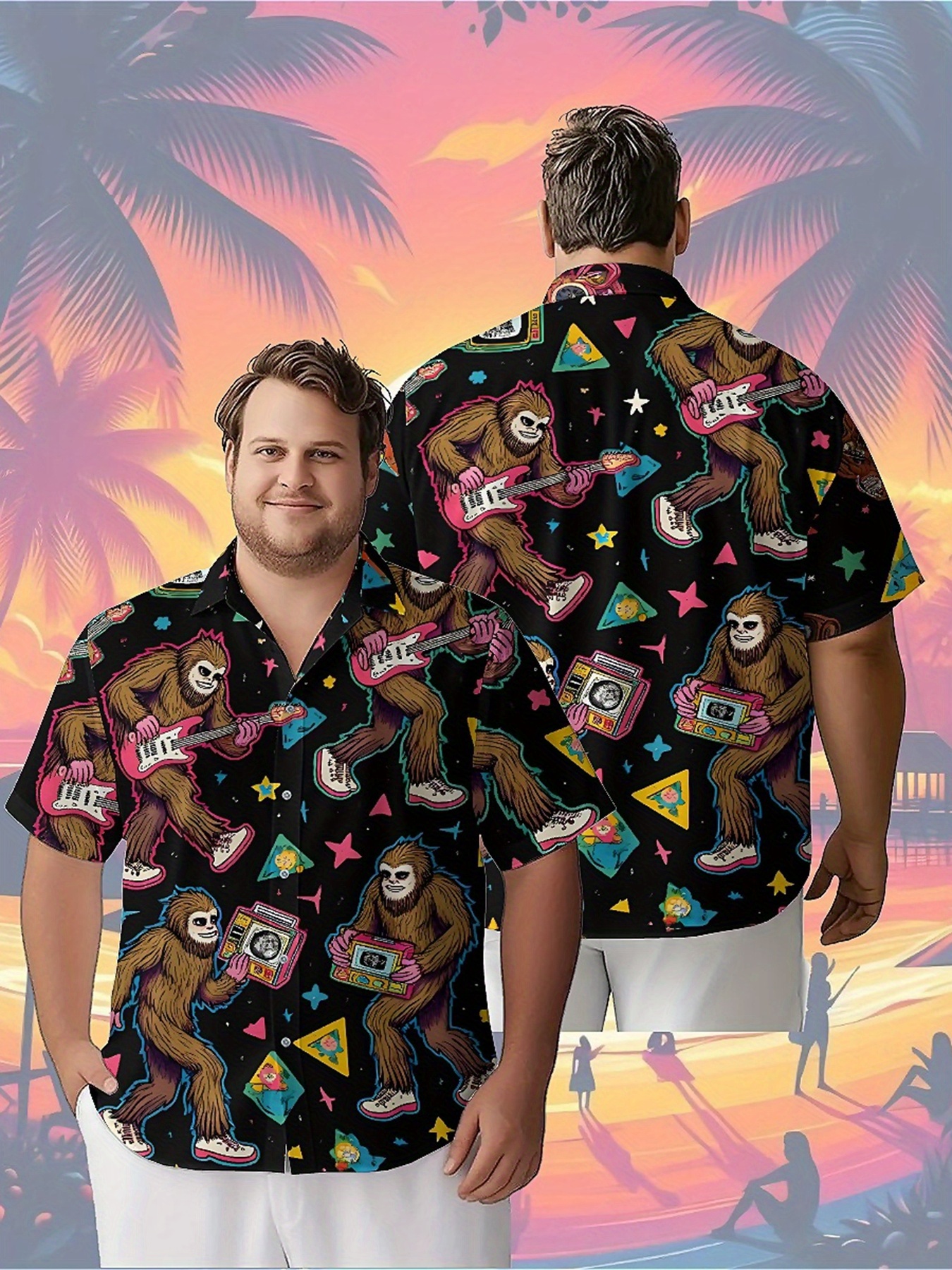 Men's Plus Size Hawaiian Shirt - Summer Clothing Plus ulasan dan harga