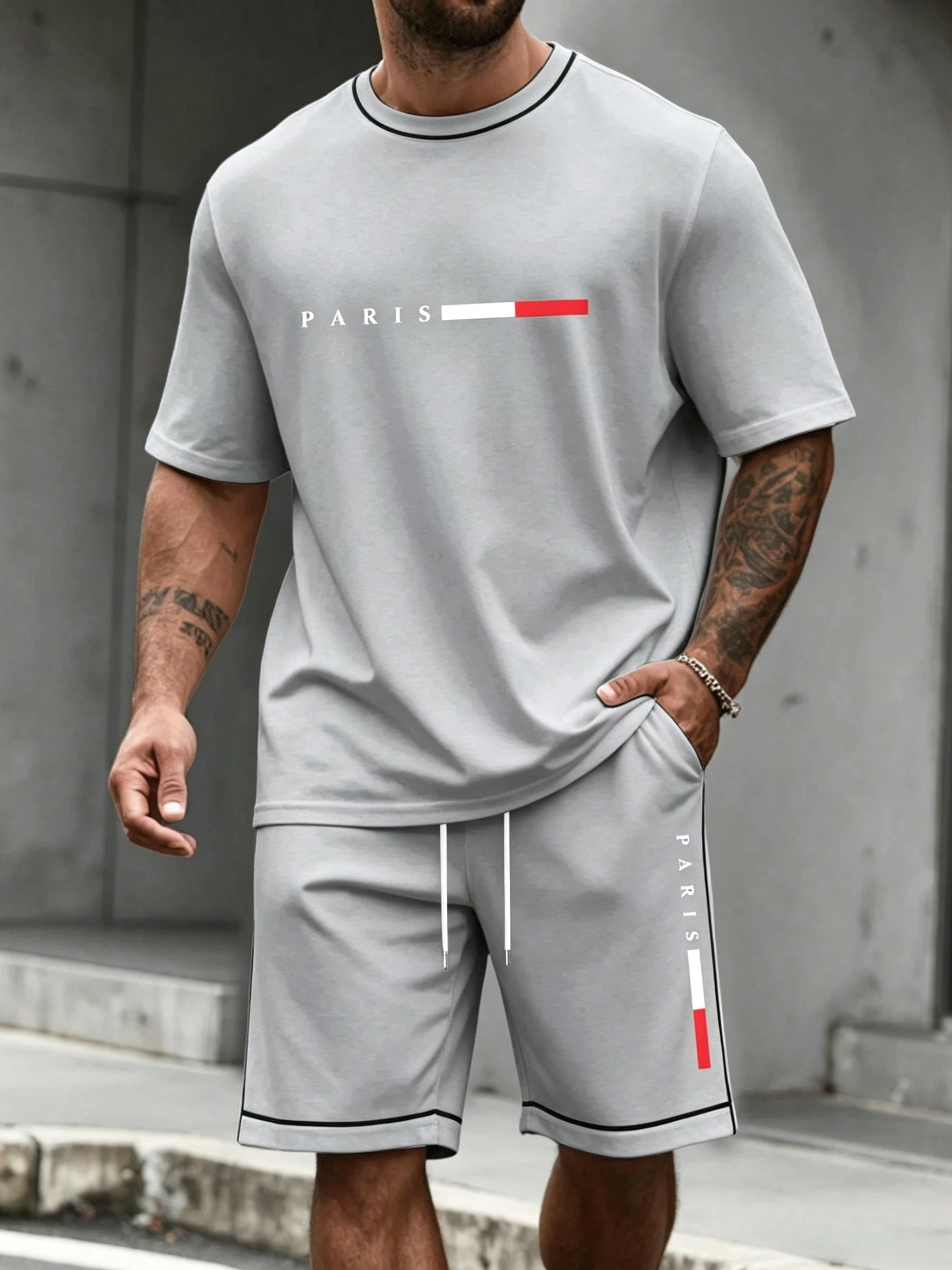 Men's Tracksuit 2 Piece ​O-nec - Summer Clothing Pieces ulasan dan harga