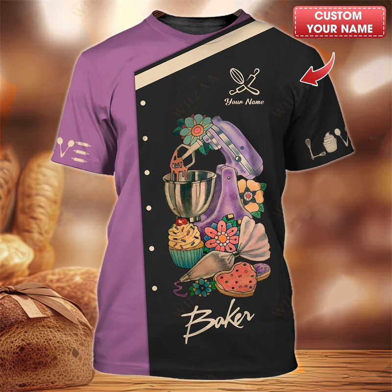 Custom Name Baker Graphic T Sh - Summer Clothing Name ulasan dan harga