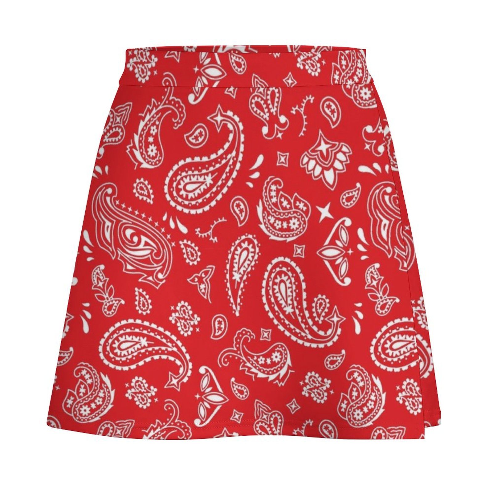 White On Red Paisley Mini Skir - Summer Clothing Online ulasan dan harga
