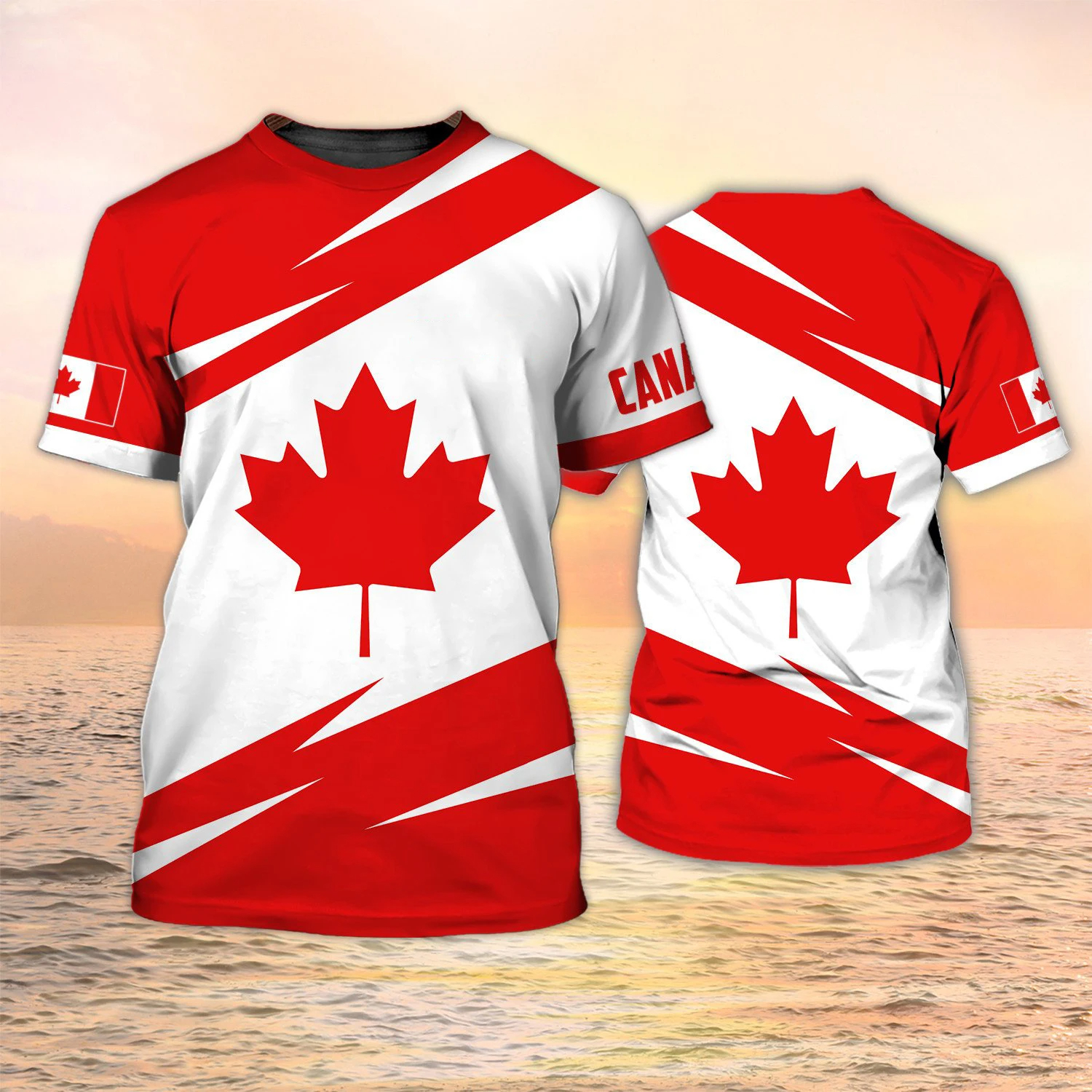 Canada T-Shirts Canadian Flag  - Summer Clothing Canada ulasan dan harga