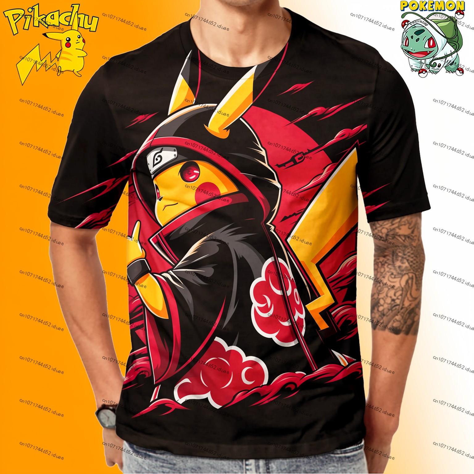 New Men's Pokemon Print T-Shir - Summer Clothing Styles Men ulasan dan harga