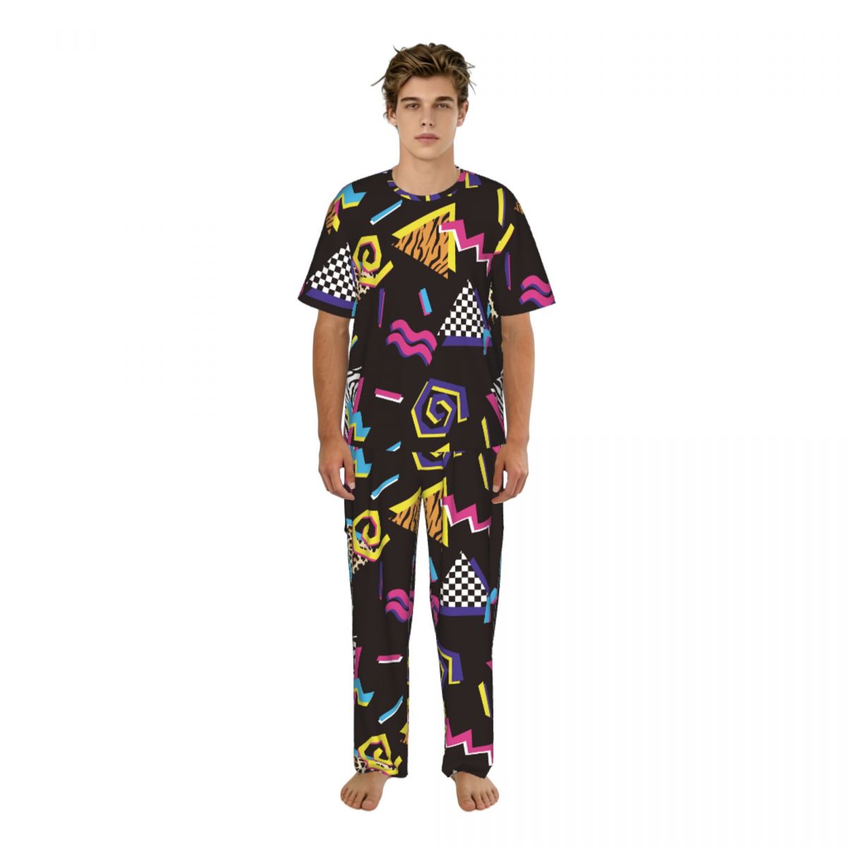 Men Pajamas Suit Short Sleeved - Summer Clothing Styles Men ulasan dan harga