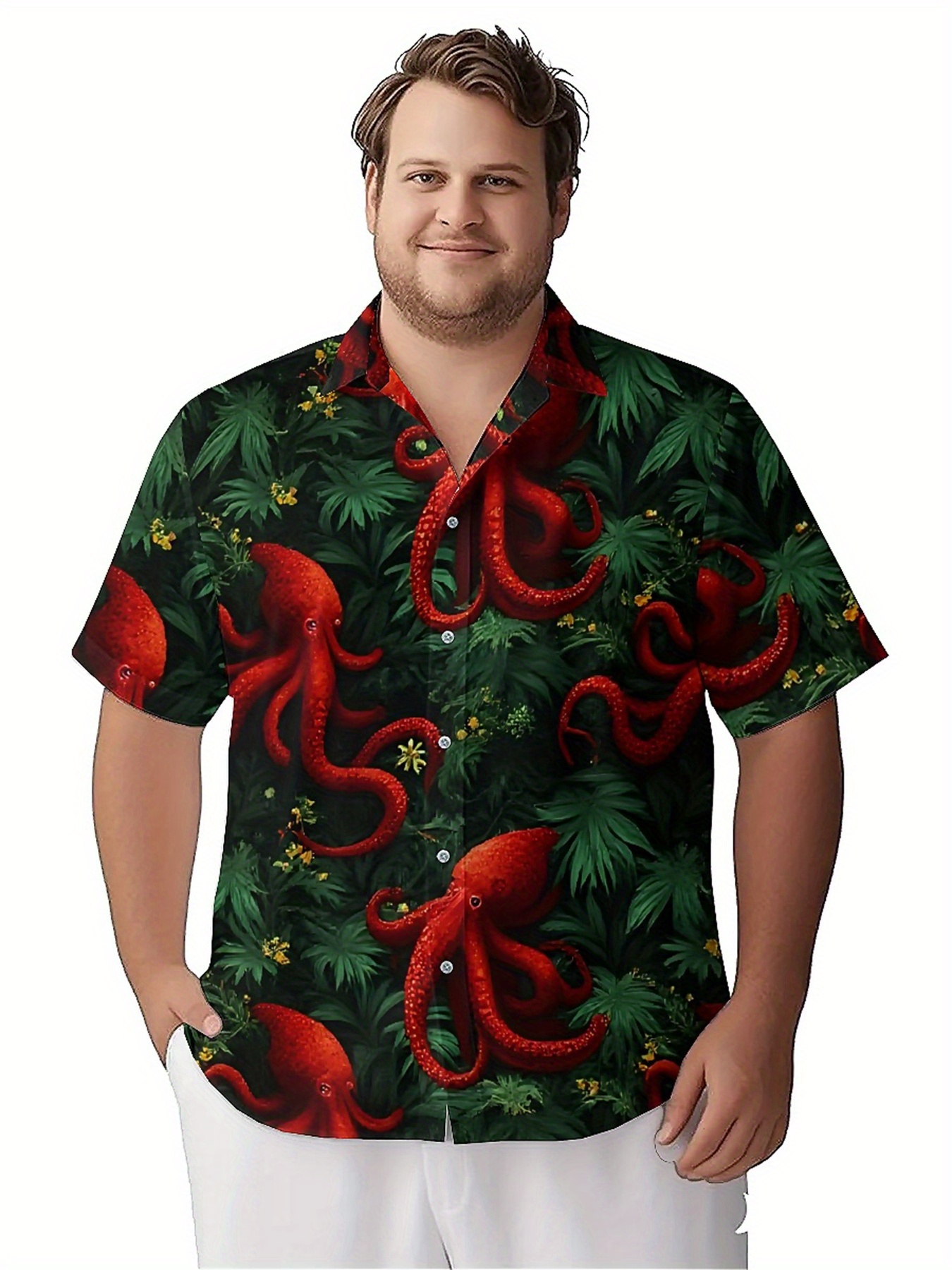 Men's Plus Size Hawaiian Shirt - Summer Clothing Plus ulasan dan harga
