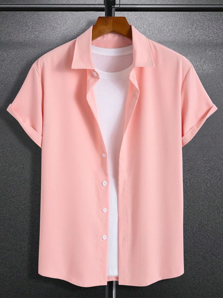 New Men's Slim Fit Short Sleev - Summer Line Clothing Brand ulasan dan harga