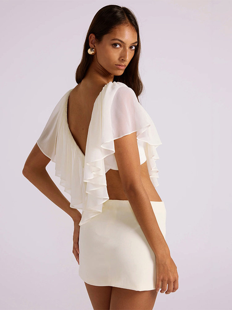 Absobe Women Chiffon Ruffle Mi - Summer Clothing Vacation ulasan dan harga