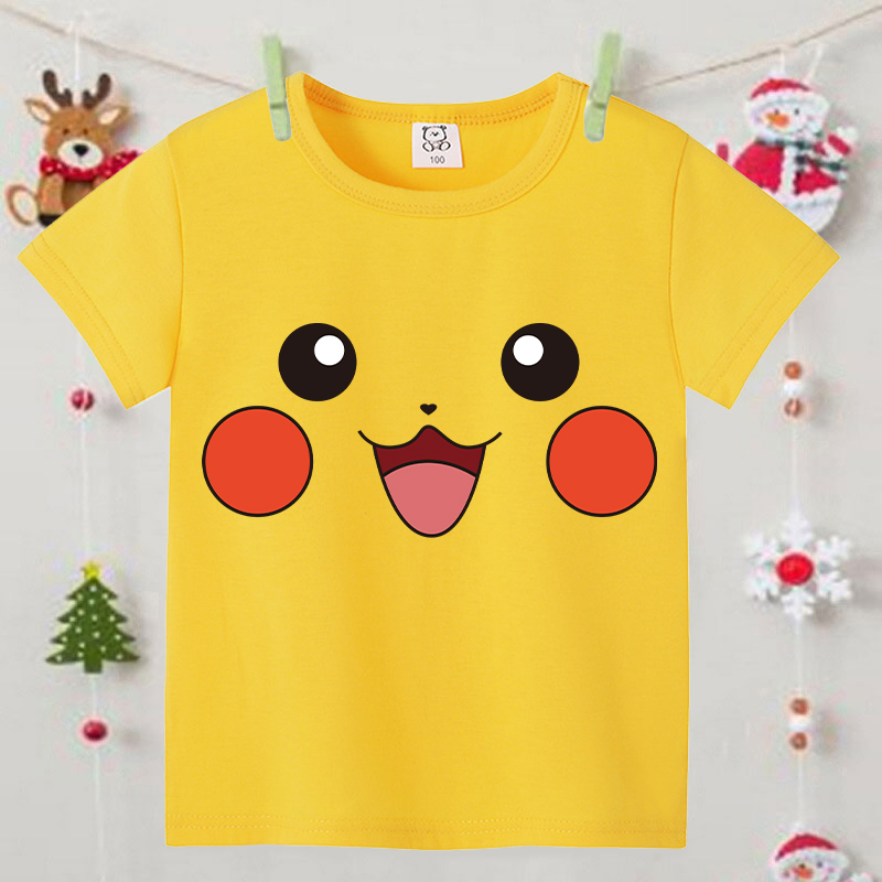 Pokemons Yellow Cute Short-sle - Summer Clothing For Girls ulasan dan harga