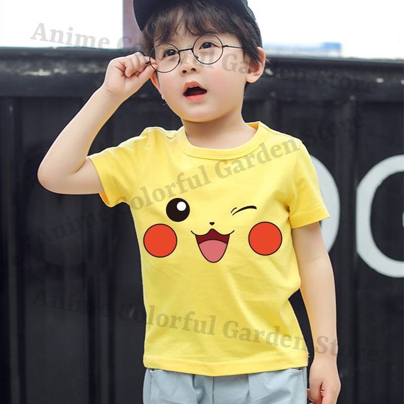 Pokemons Yellow Cute Short-sle - Summer Clothing For Girls ulasan dan harga