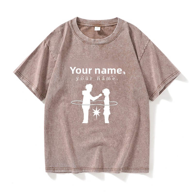 Loose Cotton round Neck Short  - Summer Clothing Name ulasan dan harga