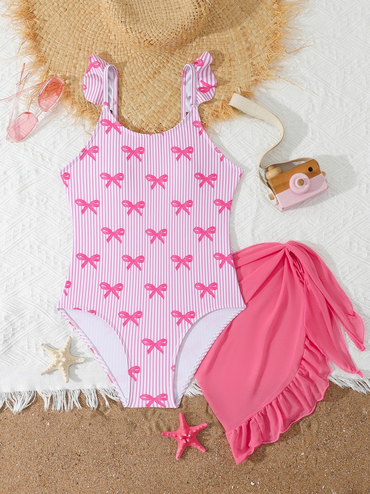 One Piece Girls Kids Swimsuit  - Swim Cover Up Mesh ulasan dan harga