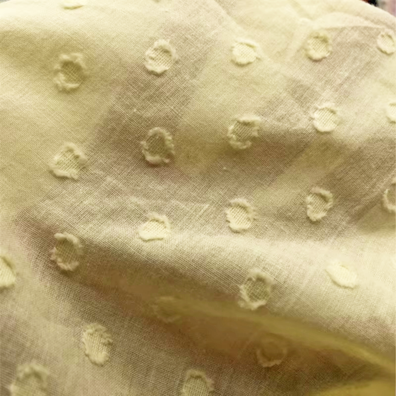 Solid Washed Cotton Polka Dot  - Summer Clothing Material ulasan dan harga