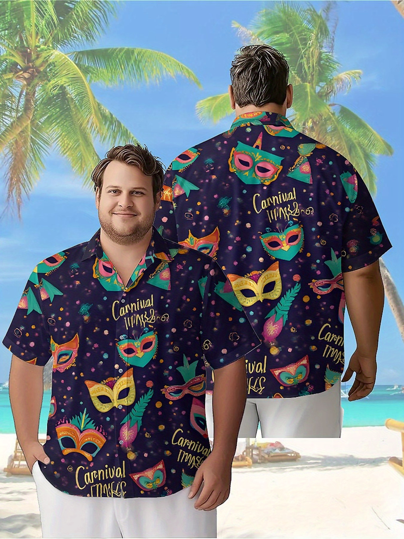 Men's Plus Size Hawaiian Shirt - Summer Clothing Plus ulasan dan harga