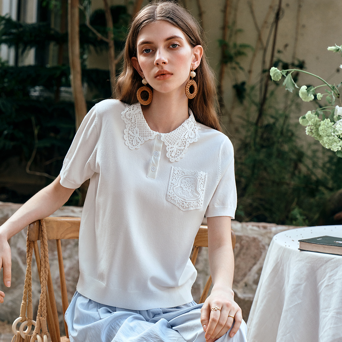 OLrain White Pullover Sweater  - Summer Jumper Clothing ulasan dan harga