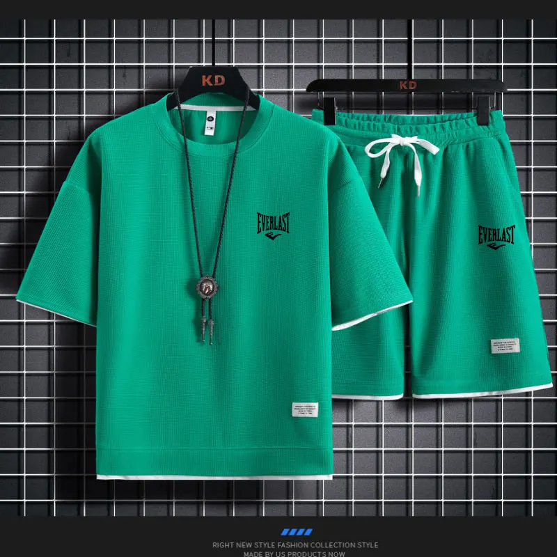 2026 Waffle Pattern 2 Piece Me - Summer Clothing Styles Men ulasan dan harga