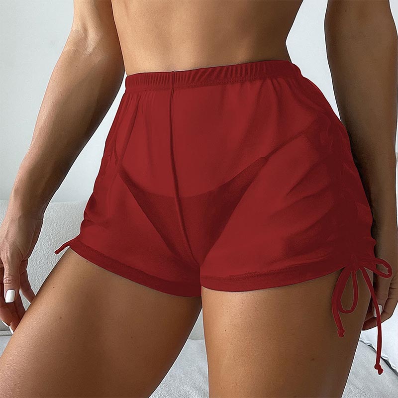 Transparent Sexy Beach Shorts  - Swim Cover Up Mesh ulasan dan harga