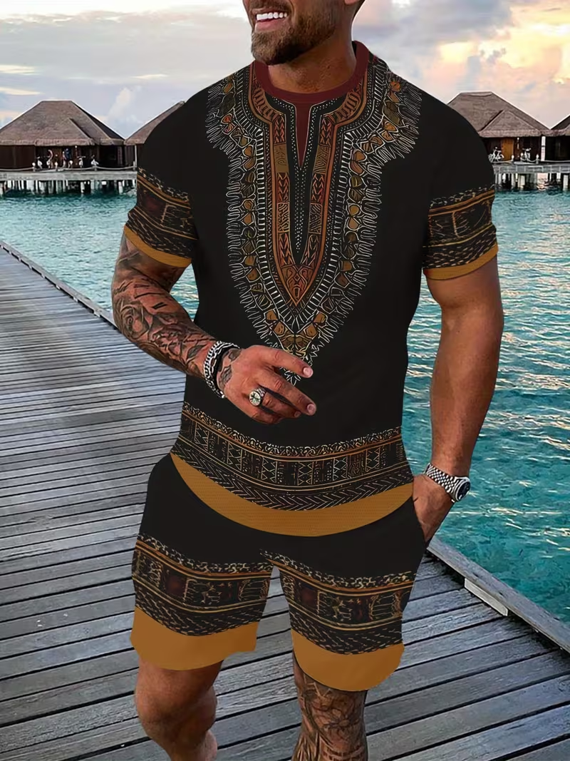 New Men's Suits African Dashik - Summer Clothing Pieces ulasan dan harga