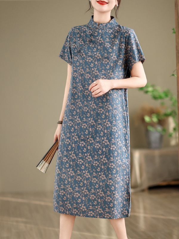 Loose Artistic Summer Print Dr - Summer Line Clothing Brand ulasan dan harga
