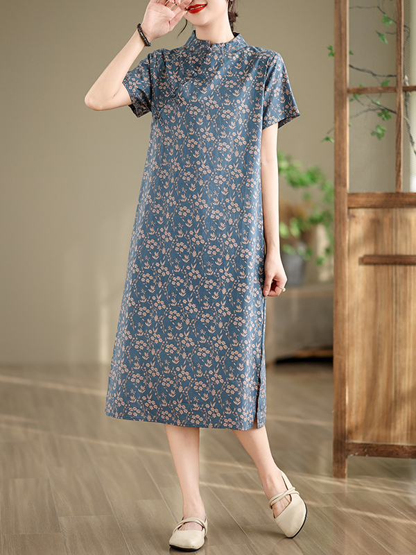 Loose Artistic Summer Print Dr - Summer Line Clothing Brand ulasan dan harga