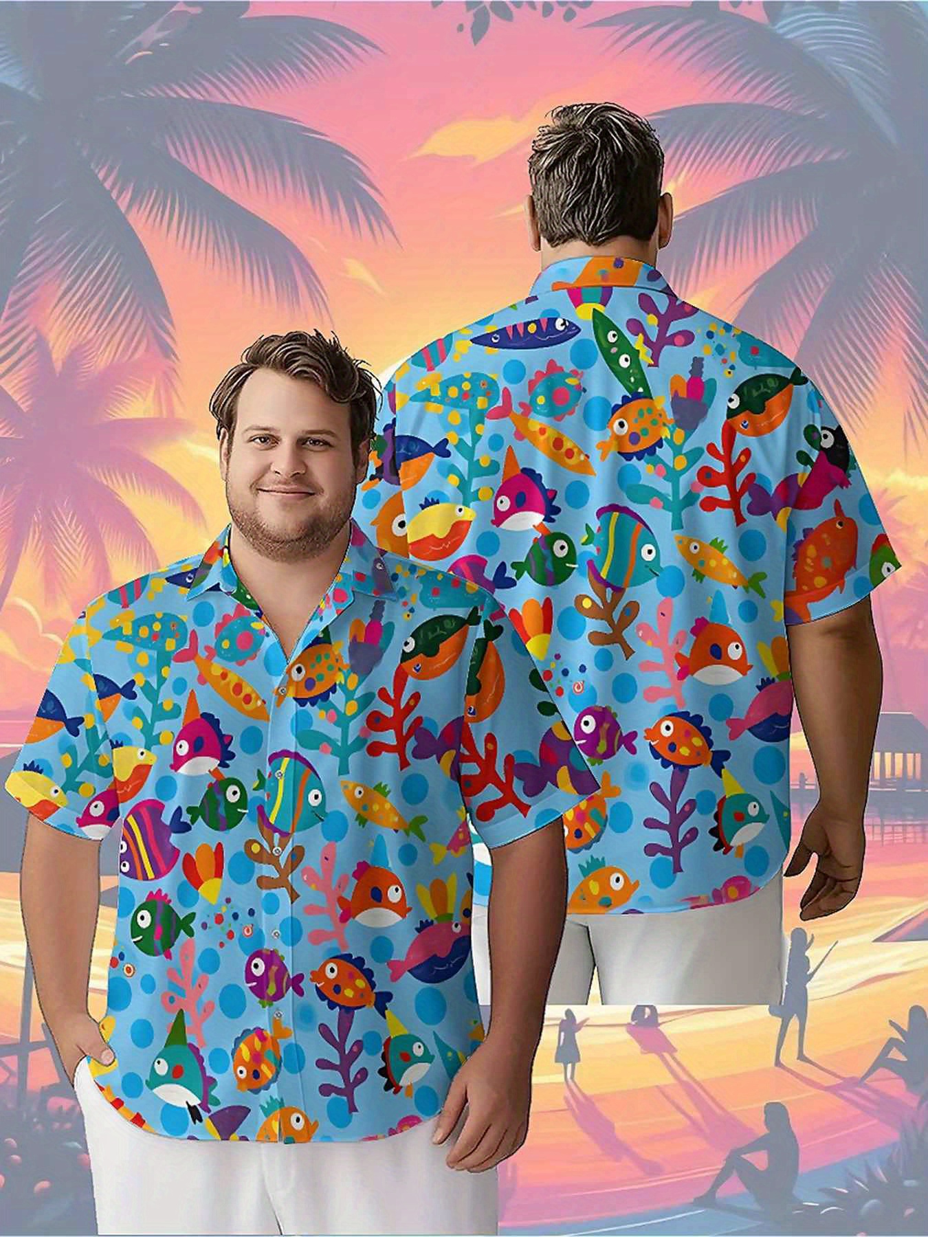 Men's Plus Size Hawaiian Shirt - Summer Clothing Plus ulasan dan harga