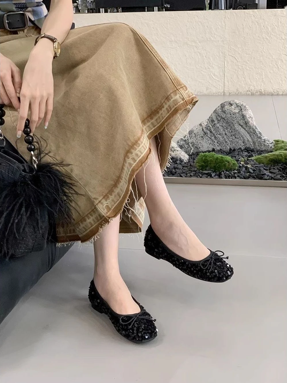 Evening Woman Flats Square Toe - Summer Clothing Online ulasan dan harga