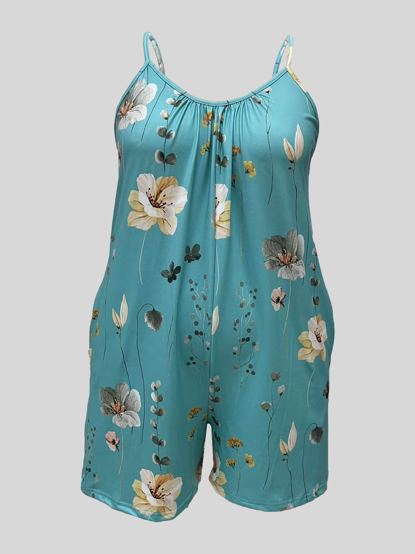 Plus Size Allover Print Cami R - Summer Clothing Plus ulasan dan harga