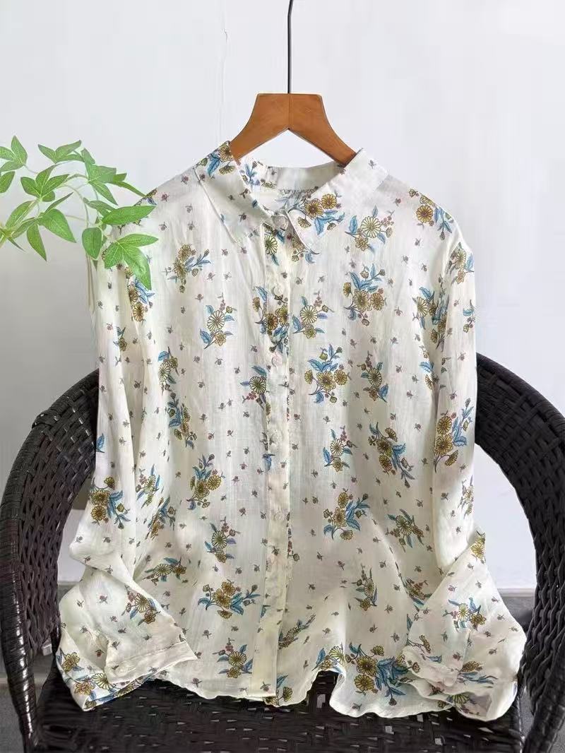 100% Ramie linen shirts and bl - Summer Clothing For Japan ulasan dan harga