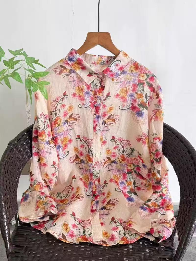 100% Ramie linen shirts and bl - Summer Clothing For Japan ulasan dan harga