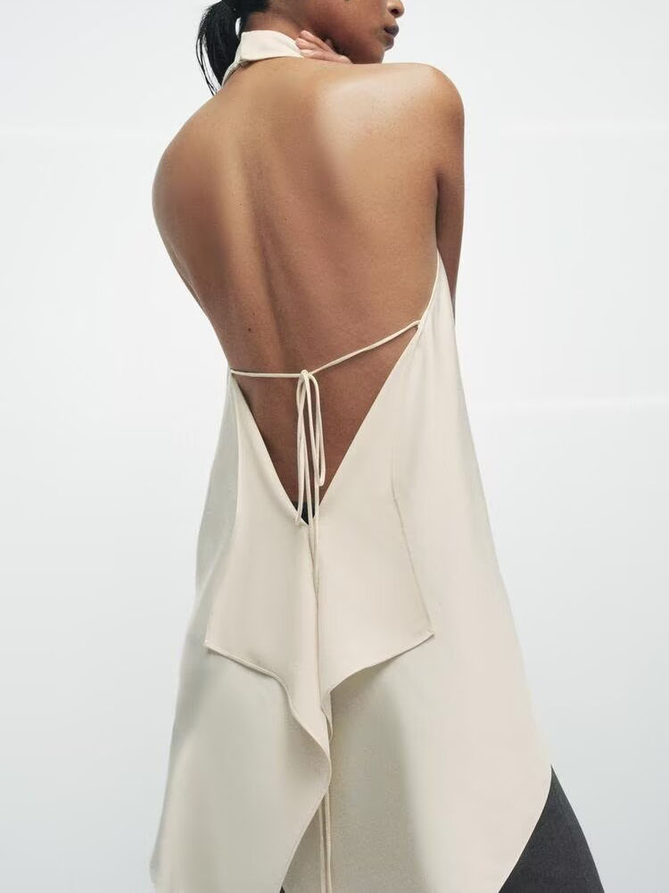 Sexy Asymmetrical Backless Sle - Summer Clothing For Girls ulasan dan harga
