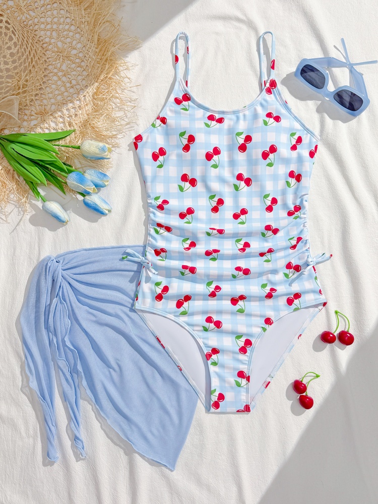 One Piece Girls Kids Swimsuit  - Swim Cover Up Mesh ulasan dan harga