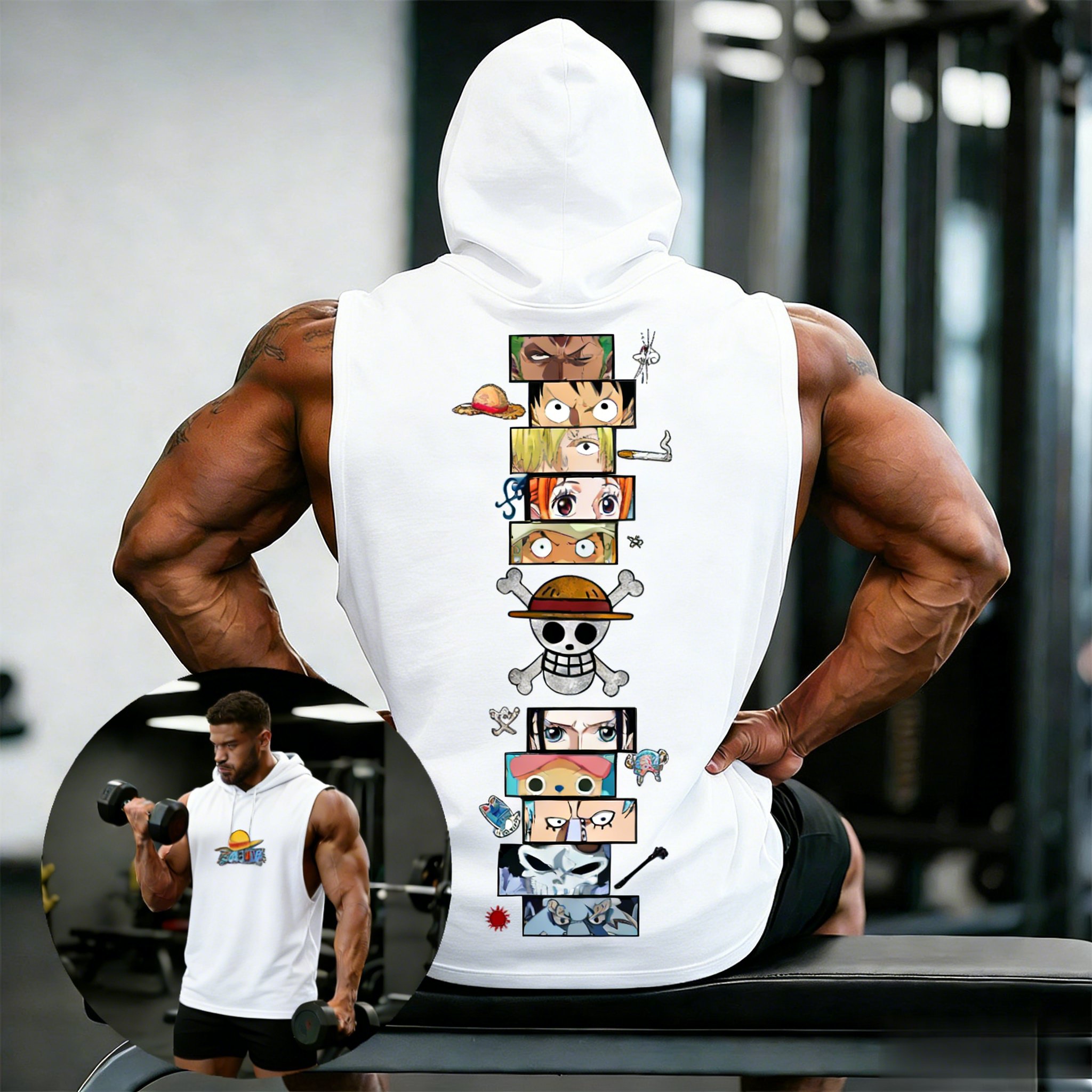 One Piece Anime Hoodie Sleevel - Summer Clothing For Japan ulasan dan harga