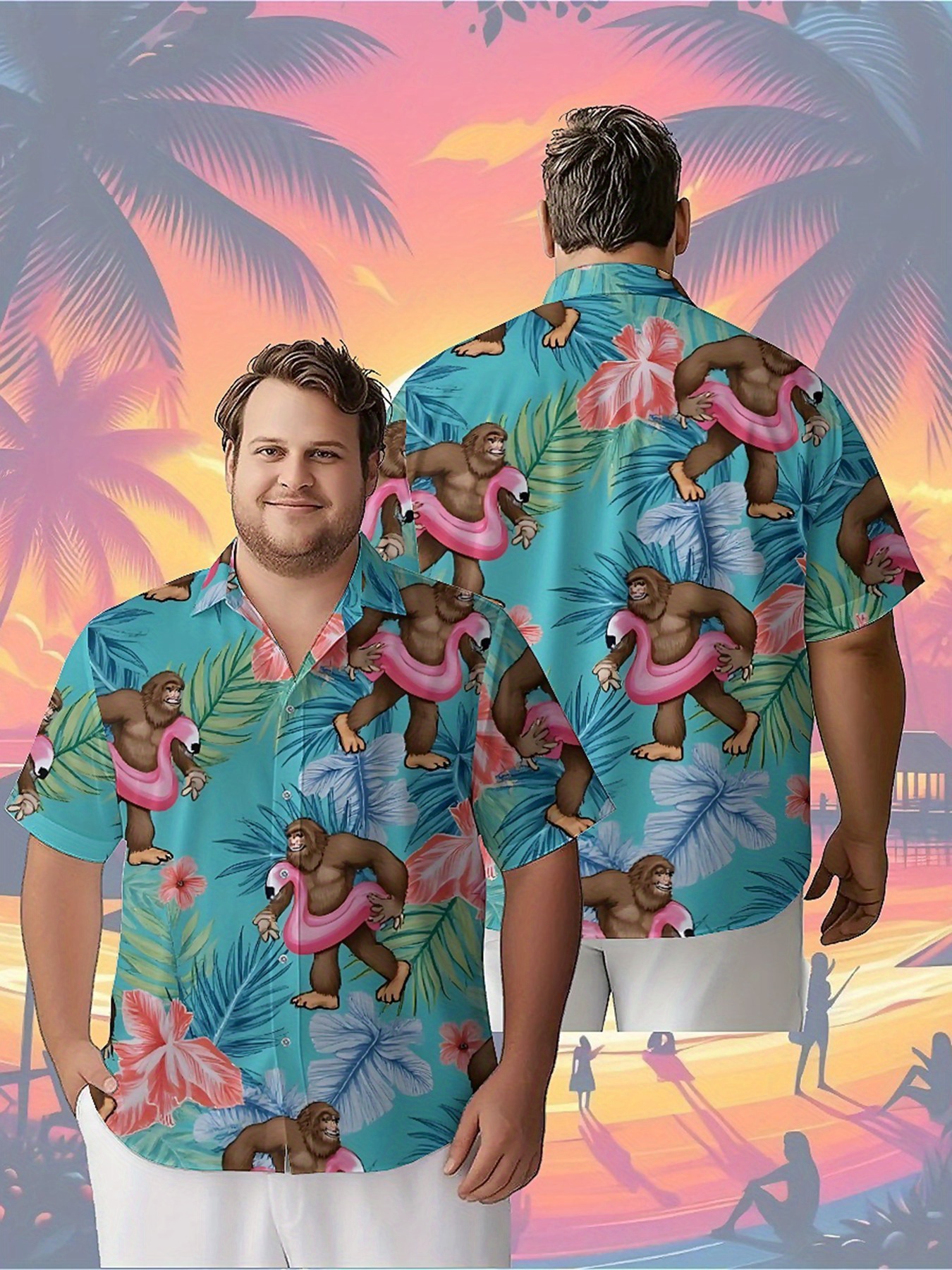 Men's Plus Size Hawaiian Shirt - Summer Clothing Plus ulasan dan harga
