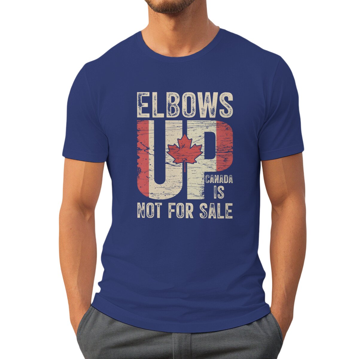 Elbows Up Canada Print T-shirt - Summer Clothing Canada ulasan dan harga