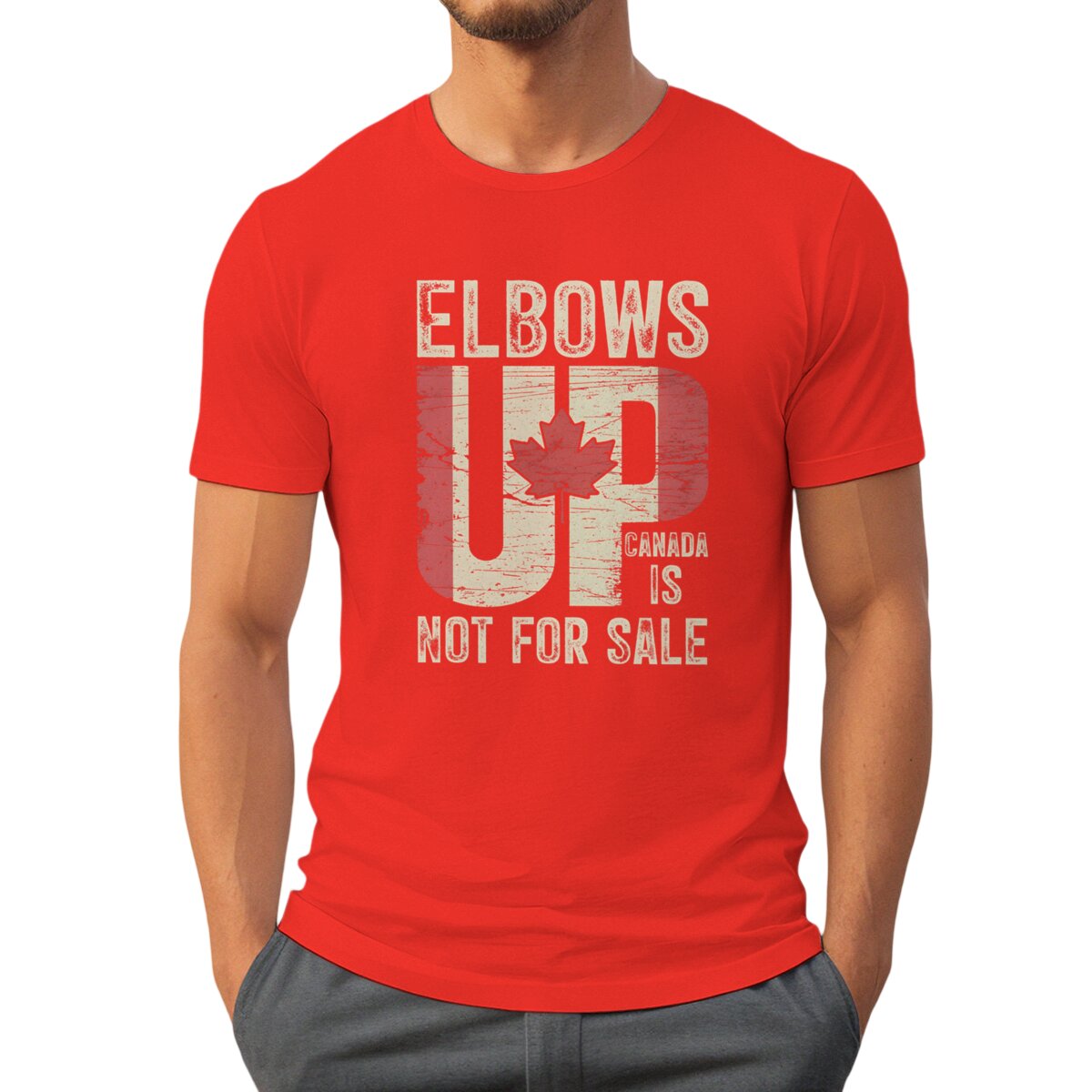 Elbows Up Canada Print T-shirt - Summer Clothing Canada ulasan dan harga