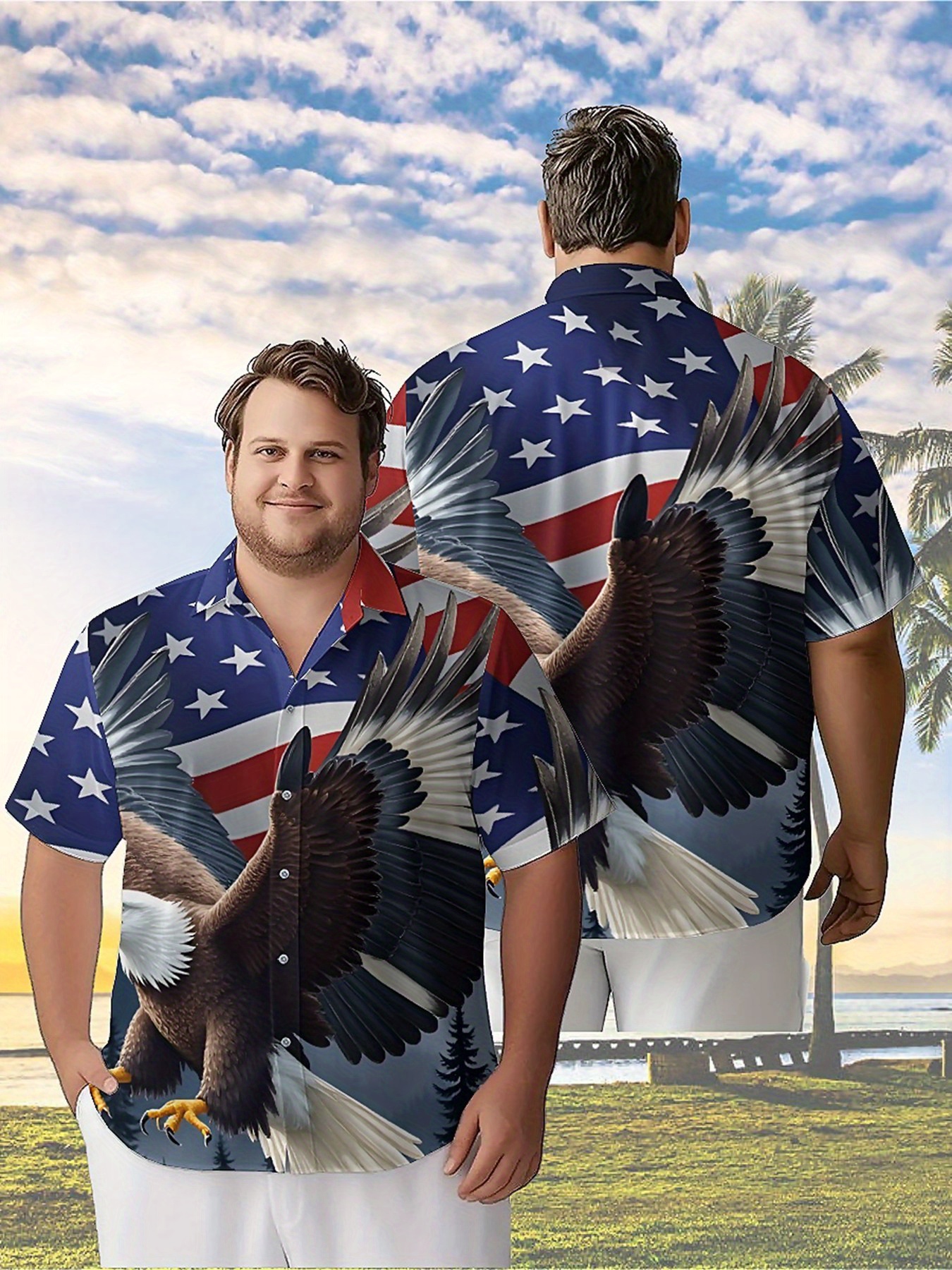 Men's Plus Size Hawaiian Shirt - Summer Clothing Plus ulasan dan harga