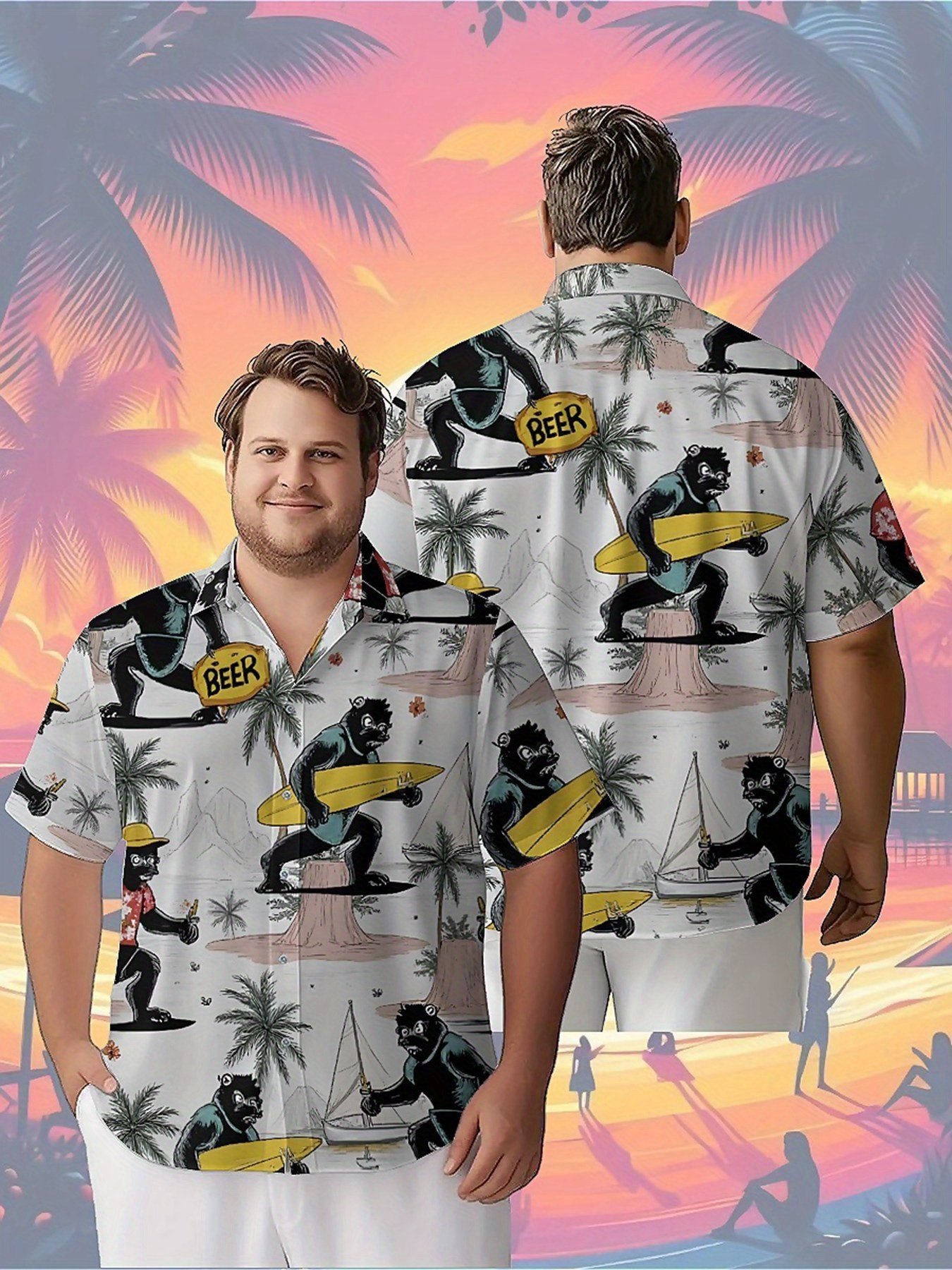 Men's Plus Size Hawaiian Shirt - Summer Clothing Plus ulasan dan harga