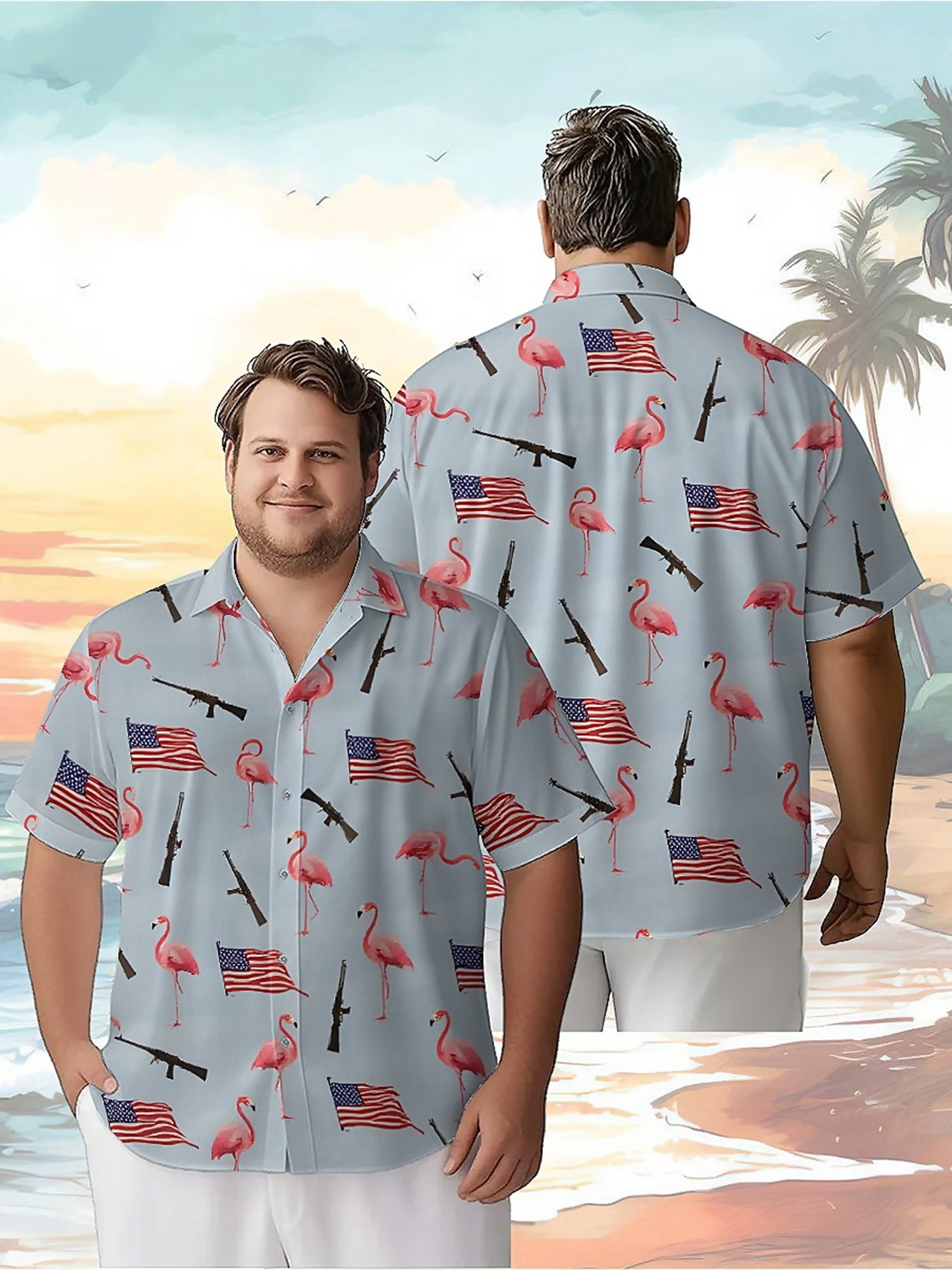 Men's Plus Size Hawaiian Shirt - Summer Clothing Plus ulasan dan harga